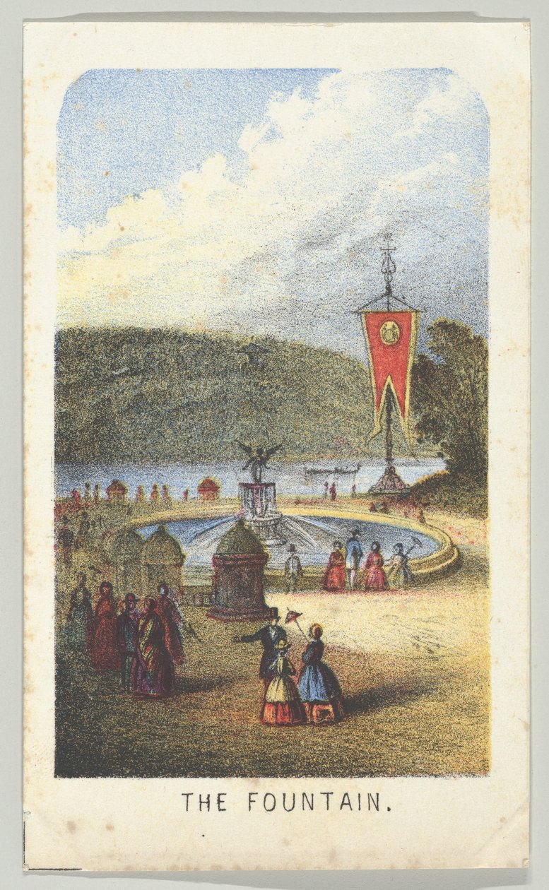 Fontanna z serii Widoki w Central Parku, Nowy Jork, część 3, 1864. autorstwa Louis Prang