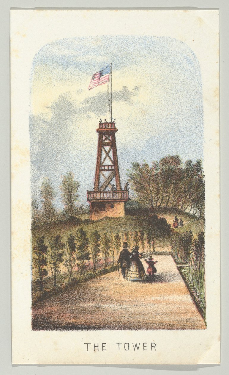 Wieża z serii Widoki w Central Parku, Nowy Jork, część 2, 1864. autorstwa Louis Prang