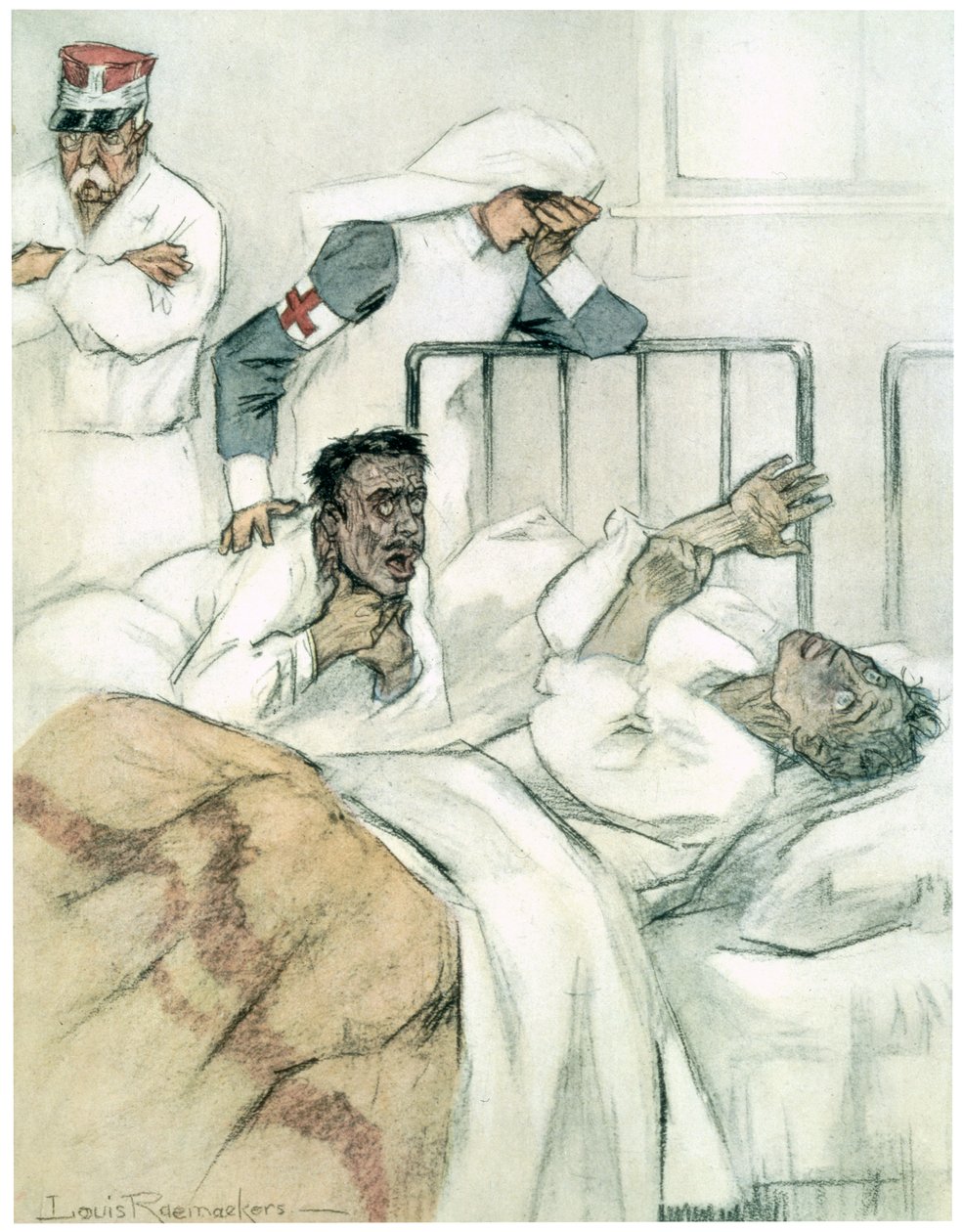 „Powolne uduszenie”, 1916 autorstwa Louis Raemaekers