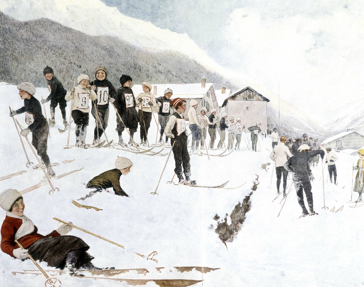 Lekcje narciarskie dla dzieci autorstwa Louis Remy Sabatier