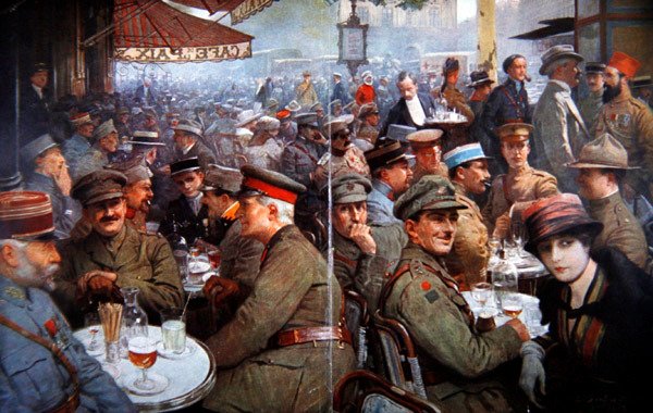 „Kawiarnia Pokoju w czasie wojny” autorstwa Louis Remy Sabattier