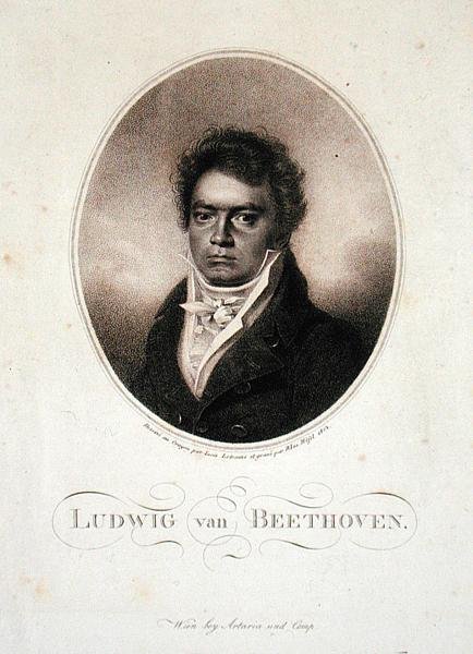 Ludwig van Beethoven (1770-1827) ryty przez Blasius Hofel (1792-1963) 1814 (mezzotinta) autorstwa Louis Rene (after) Letronne