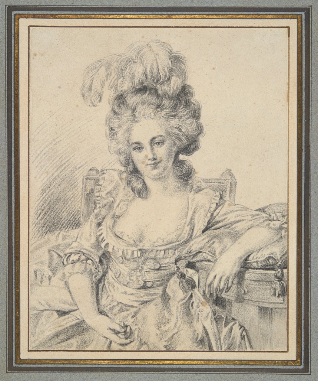 Portret damy, studium przygotowawcze do obrazu autorstwa Louis Rolland Trinquesse