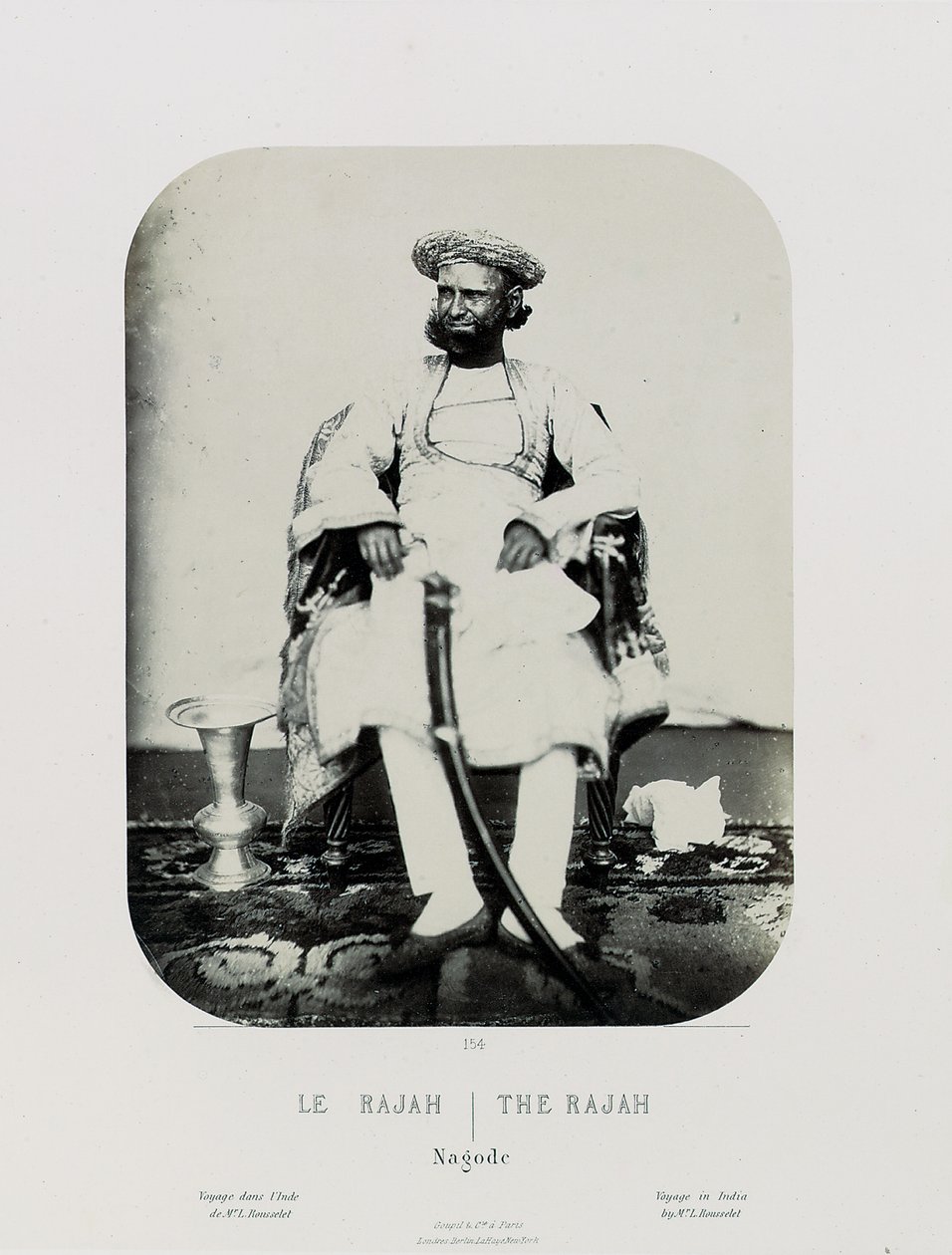 Królewski Natch na wyspie Jug Navas Oudeypour; Radża, c.1865-68 (druk albumowy) autorstwa Louis Rousselet