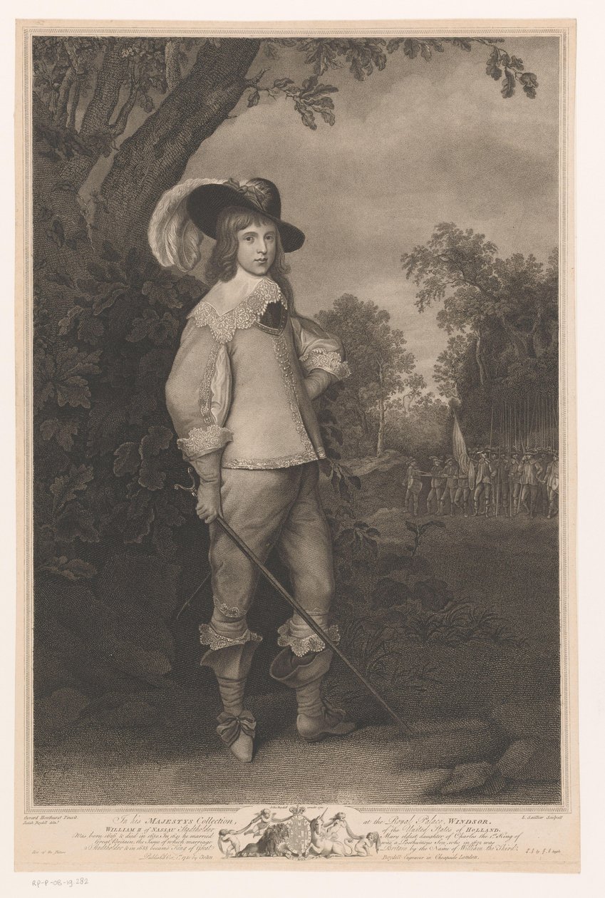 Portret van Willema II van Oranje (...) Wilhelm II z Nassau Stadtholder Stanów Zjednoczonych Holandii (tytuł na obiekcie) autorstwa Louis Sailliar