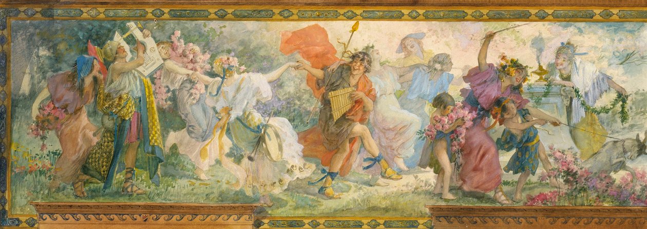 (Bacchanale Revel, Pan and Procession) autorstwa Louis Schaettle