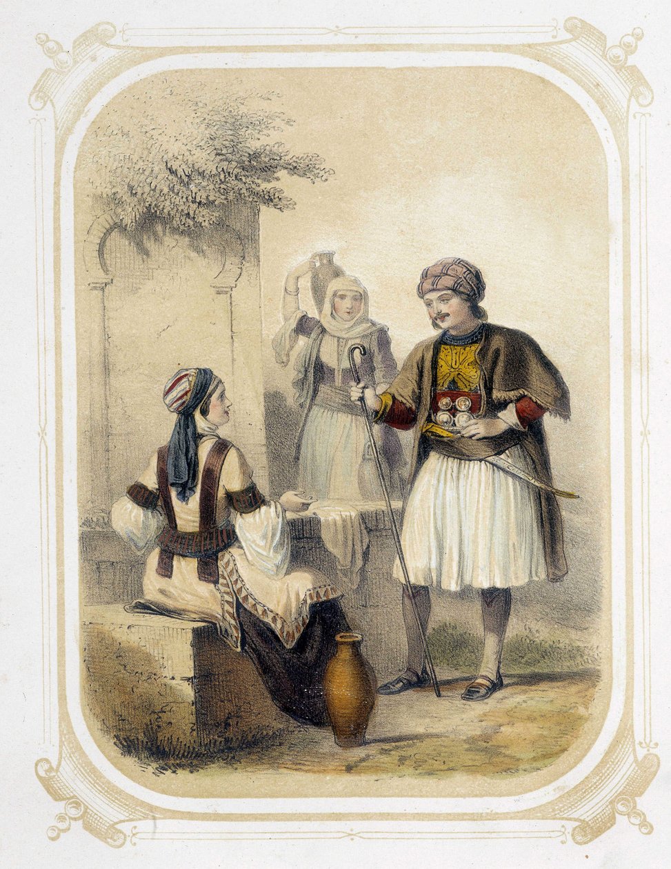 Mieszkańcy Grecji - w „Albumie młodego podróżnika””, ilustruje Louis Lassalle autorstwa Louis Simon Lassalle