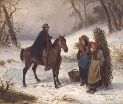 Śnieżna scena autorstwa Louis Simon Lassalle