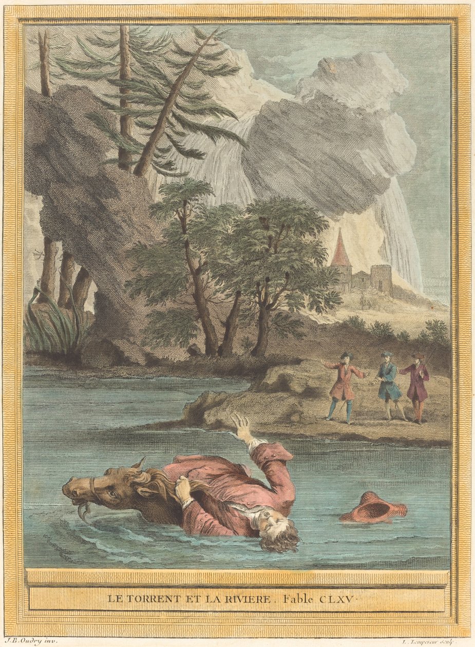 Le torrent et la riviere (Potok i rzeka) autorstwa Louis Simon Lempereur after Jean Baptiste Oudry