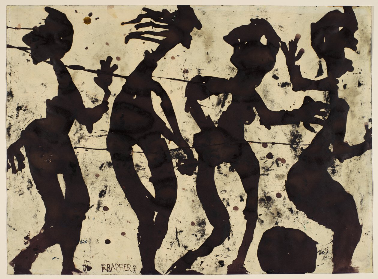 Brousse and Frapper, verso, ok. 1937-1942 (gwasz olejny i tusz na papierze) autorstwa Louis Soutter
