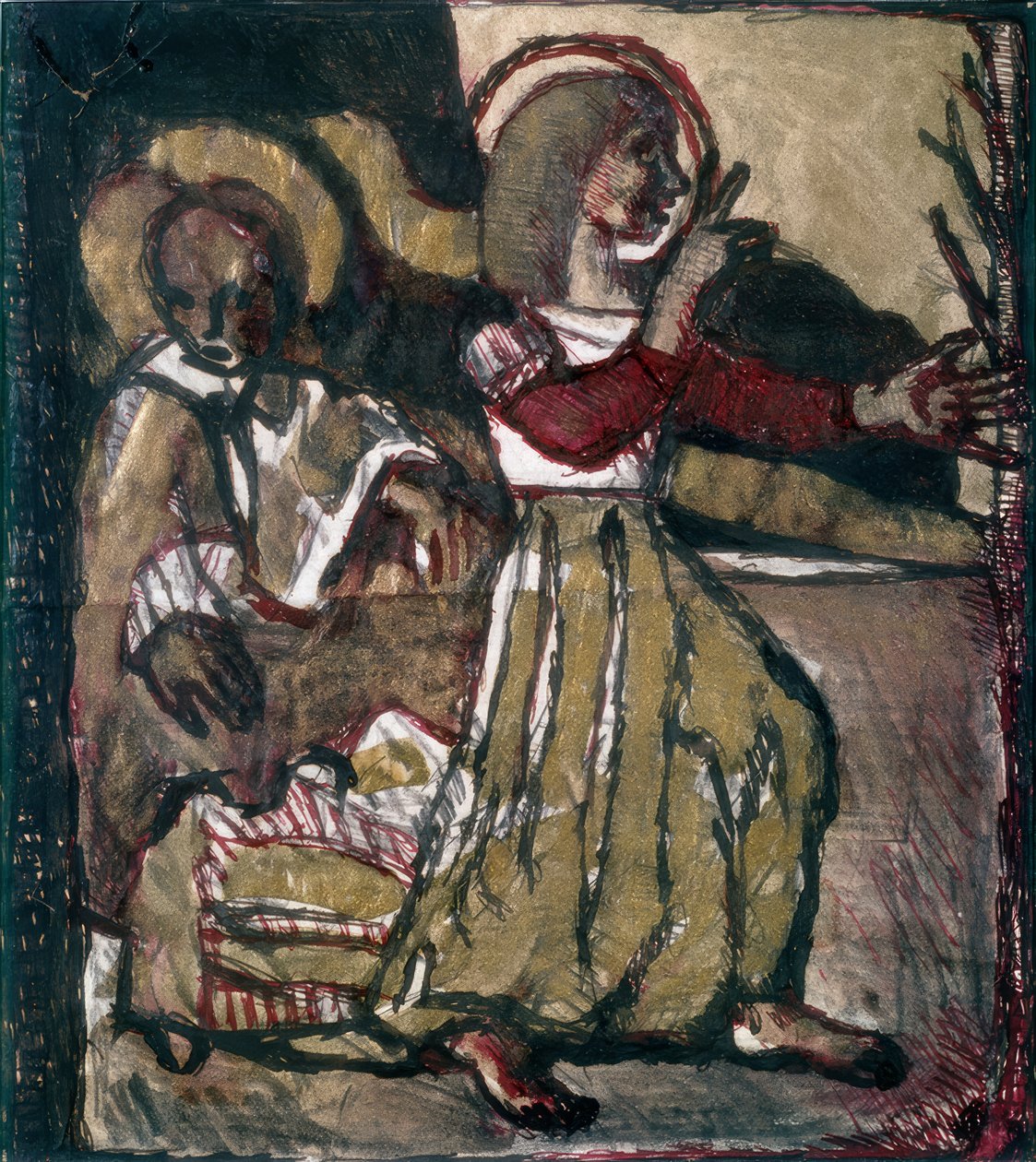 Scena religijna (Narodzenie Pańskie) autorstwa Louis Soutter
