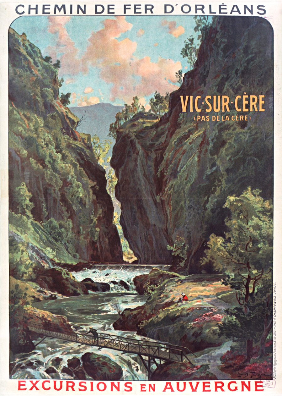 Kolej orleańska. Vic-sur-Cere, ok. godz. 1900-1910. autorstwa Louis Tauzin