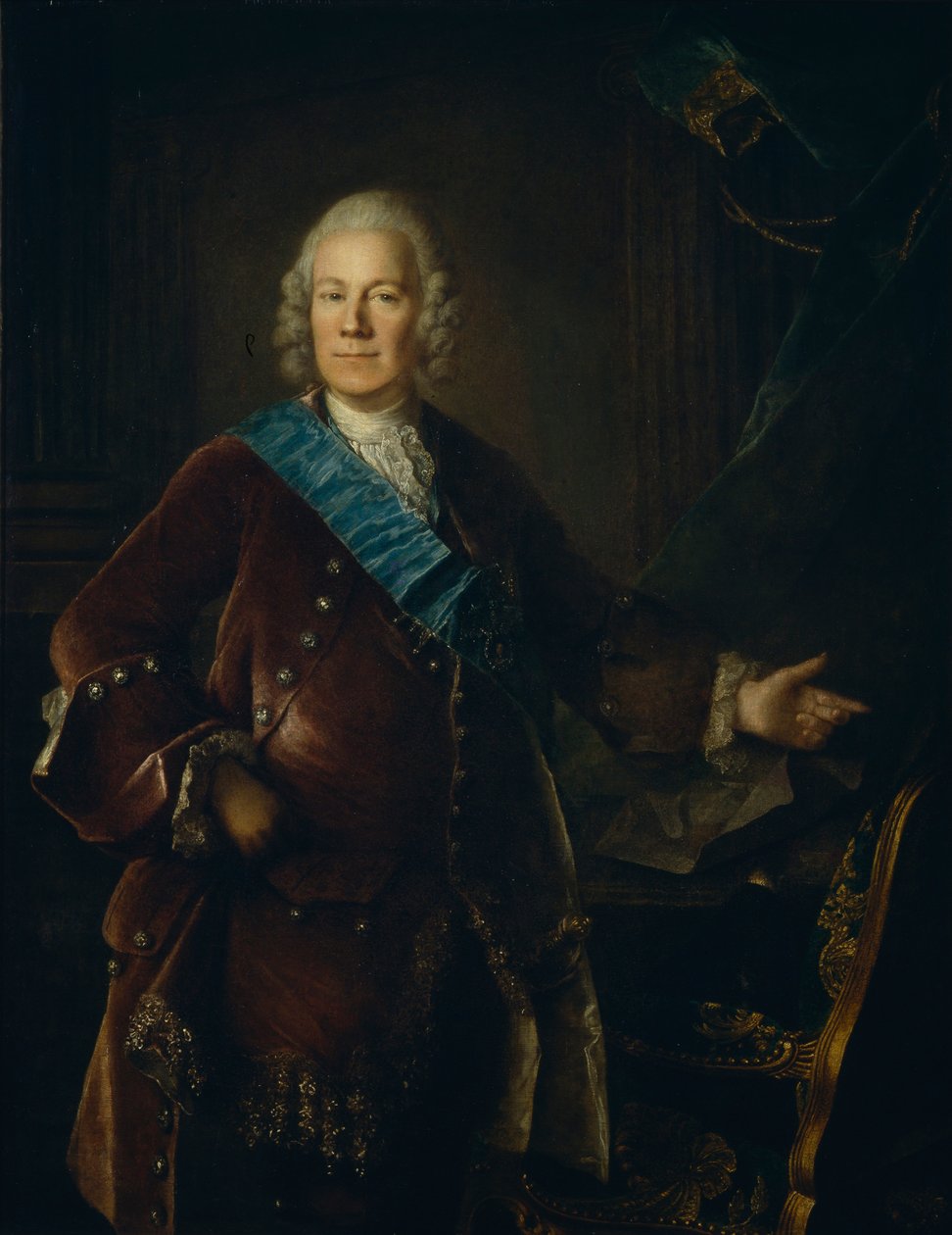 Portret hrabiego Aleksieja Pietrowicza Bestużewa-Riumina 1693-1766, 1757 autorstwa Louis Tocqué