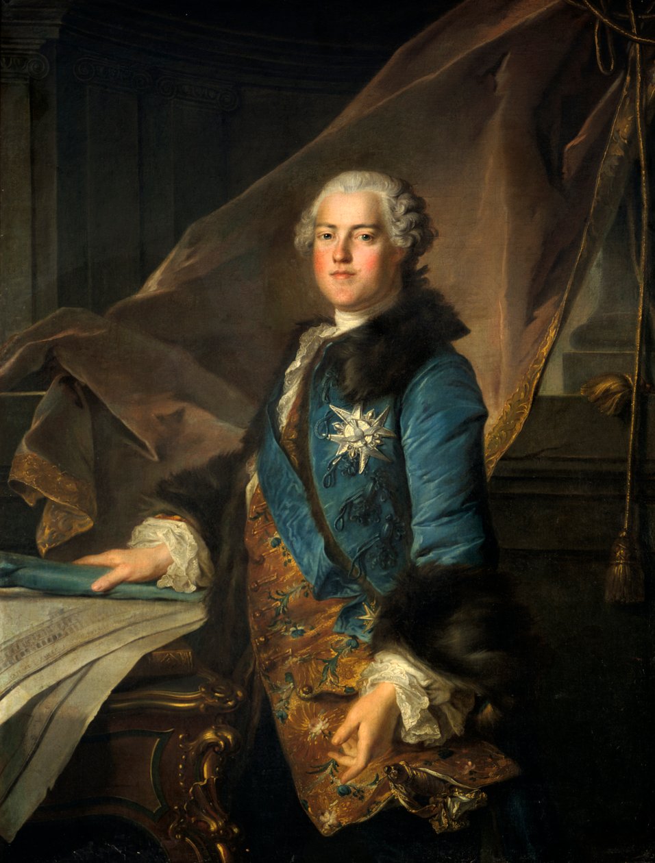 Portret markiza Marigny, 1755 autorstwa Louis Tocqué