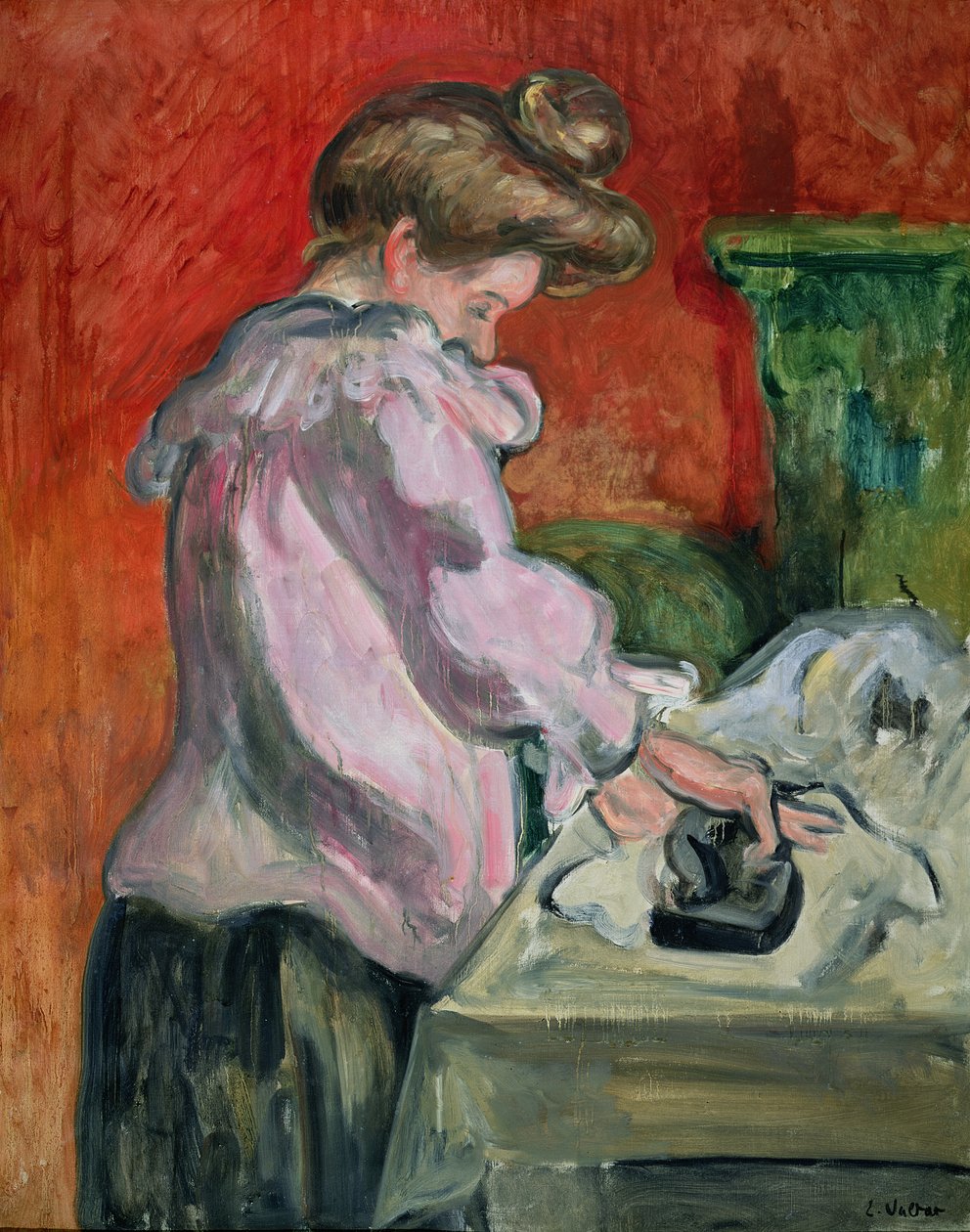 Prasująca kobieta (olej na płótnie) autorstwa Louis Valtat