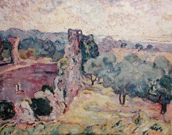 Krajobraz południowej Francji, ok. 1908 r. (olej na płótnie) autorstwa Louis Valtat
