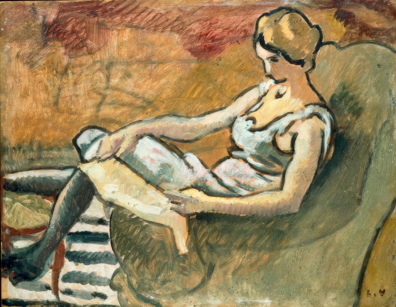 Louis Valtat, "La pensive" / olej na płótnie, 1916 autorstwa Louis Valtat