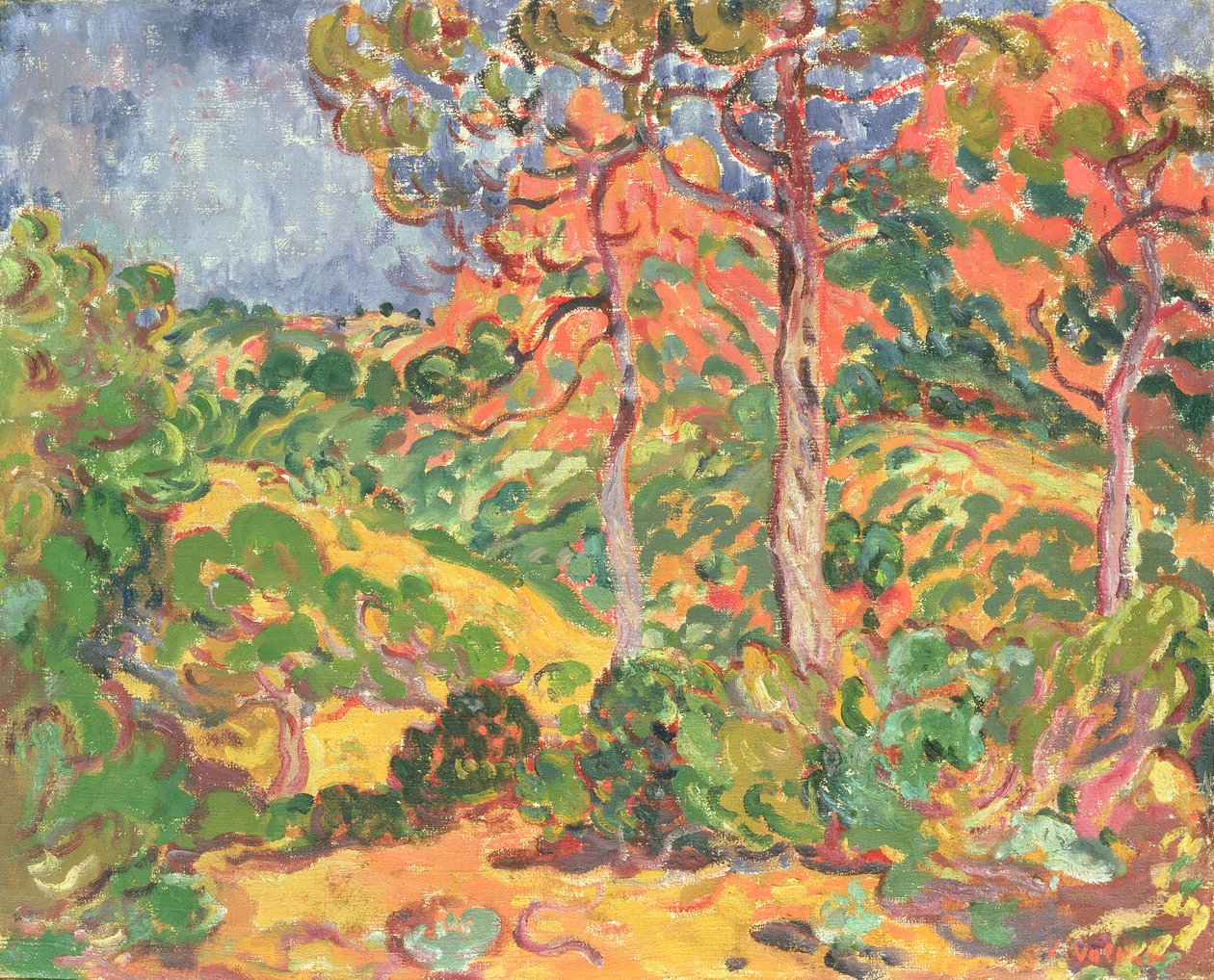 Słońce przez drzewa, ok. 1908-09 (olej na płótnie) autorstwa Louis Valtat