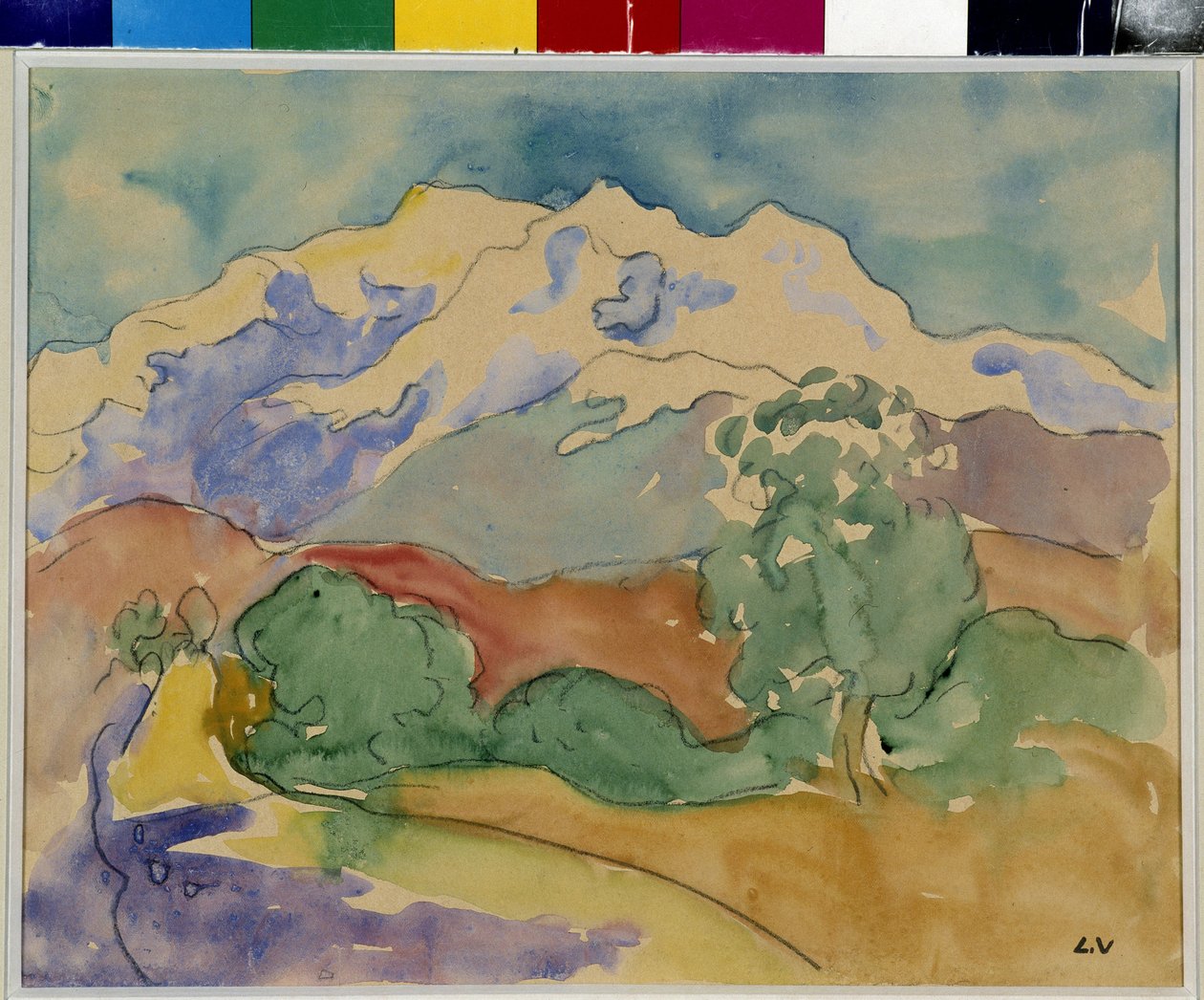 Góra Sainte Victoire (akwarela) autorstwa Louis Valtat