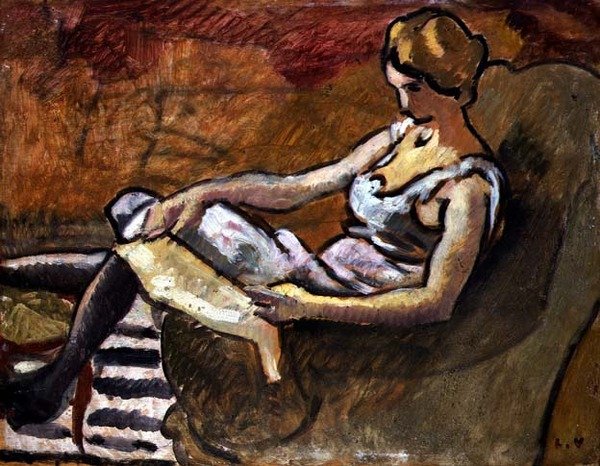 Myśliciel, ok. 1916 r. (olej na desce) autorstwa Louis Valtat