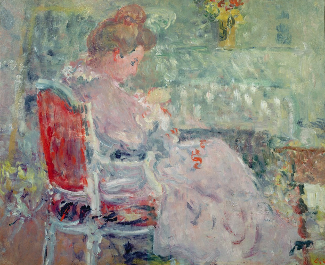 Kobieta do szycia autorstwa Louis Valtat