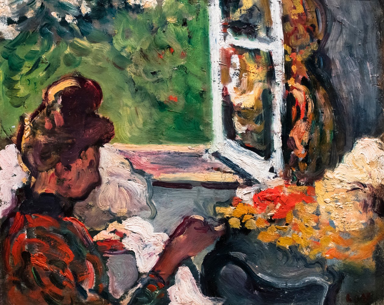 Kobieta siedząca przy oknie, detal, ok. 1903 (olej na tekturze) autorstwa Louis Valtat