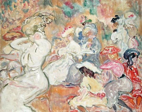Młode kobiety w ogrodzie, ok. 1898 r. (olej na płótnie) autorstwa Louis Valtat