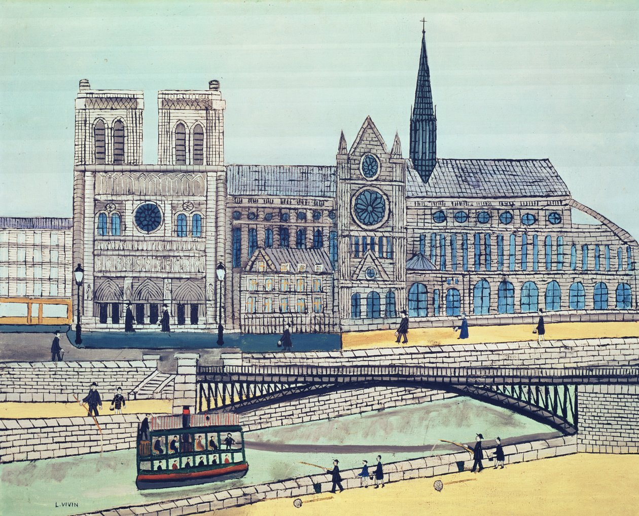 Notre-Dame (strona południowa), ok.1933 autorstwa Louis Vivin