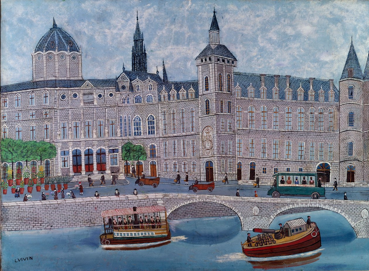Widok Pałacu Sprawiedliwości w Paryżu Obraz Louis Vivin (1861-1936) Paryż XX w., miejskie muzeum sztuki nowoczesnej autorstwa Louis Vivin