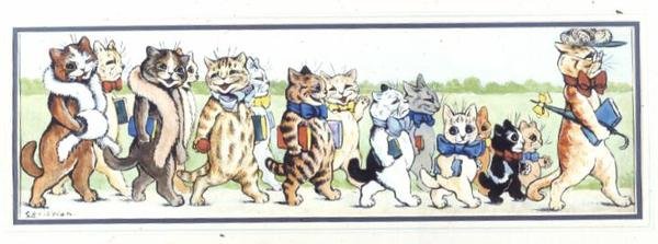 Wycieczka klasowa (gwasz) autorstwa Louis Wain