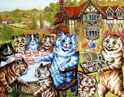 Podwieczorek w Napsbury (akwarela) autorstwa Louis Wain