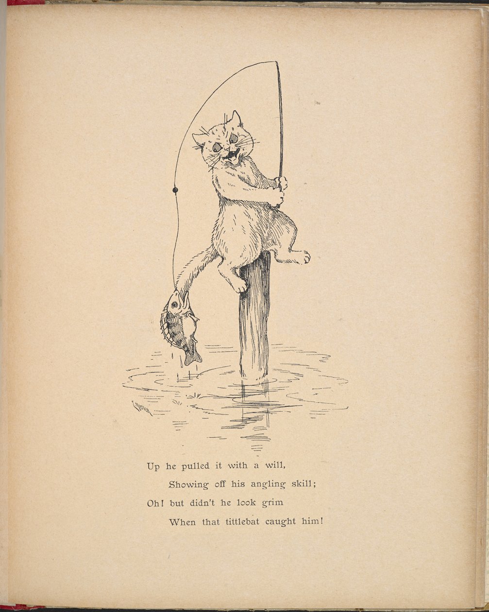 Kissa kalastaa vavalla.polish autorstwa Louis Wain