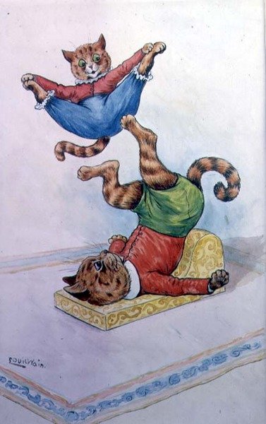 Koty bawiące się autorstwa Louis Wain