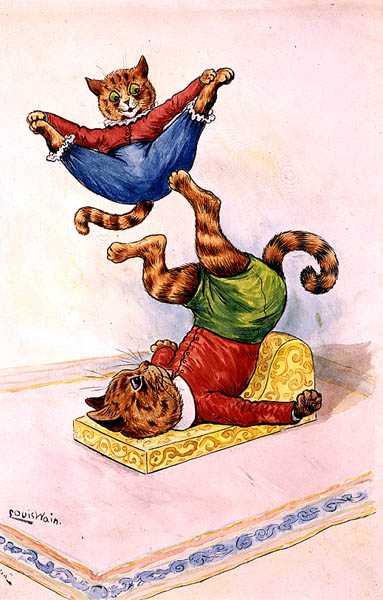 Akrobaci, ok. 1905 autorstwa Louis Wain