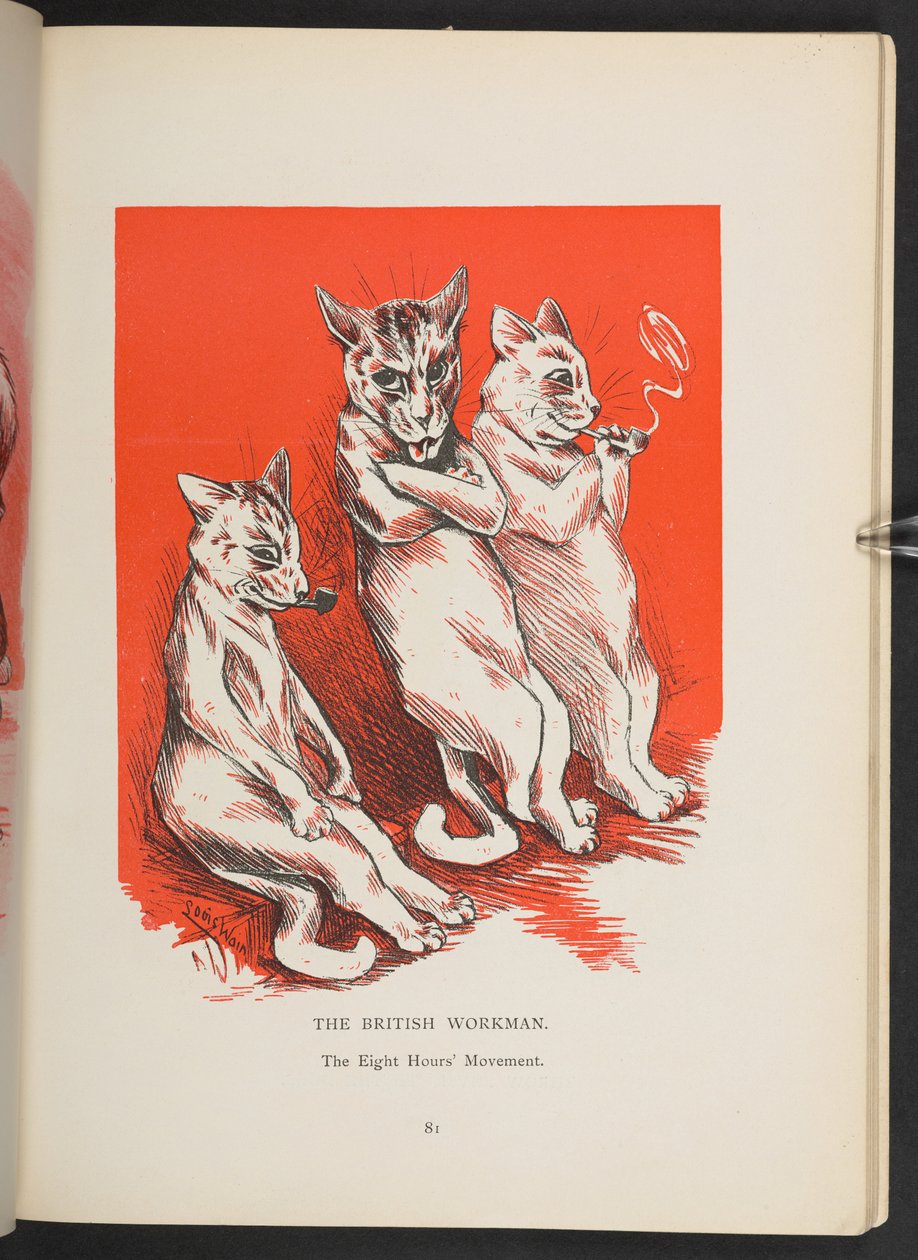 Brytyjski robotnik - ruch ośmiogodzinny, od s. 81, Louis Wain Annual autorstwa Louis Wain