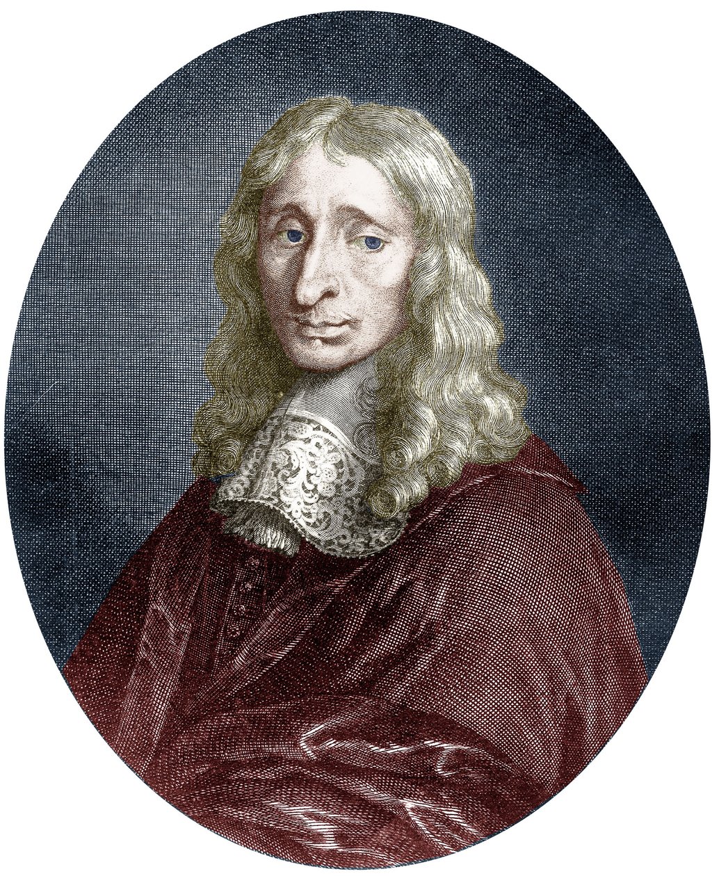 Francois Mansart (1598-1666) architekt francuskiego króla Ludwika XIII, rycina, kolorowany dokument autorstwa Louis de (after) Namur