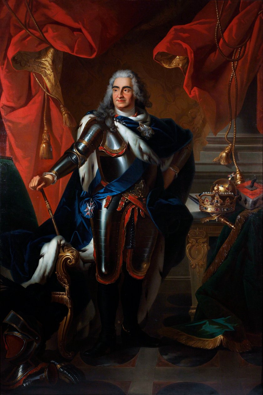 Portret Fryderyka Augusta (Fryderyka Augusta) Saksonii, zwanego Mocnym (1670-1733) ówczesnego króla Polski Augusta II (Portret Fryderyka Augusta Polski i Saksonii (1670-1733)) Obraz wg Ludwika de Silvestre (1675- 1760) Olej na płótnie - Sztuka stanowa G autorstwa Louis de (after) Silvestre