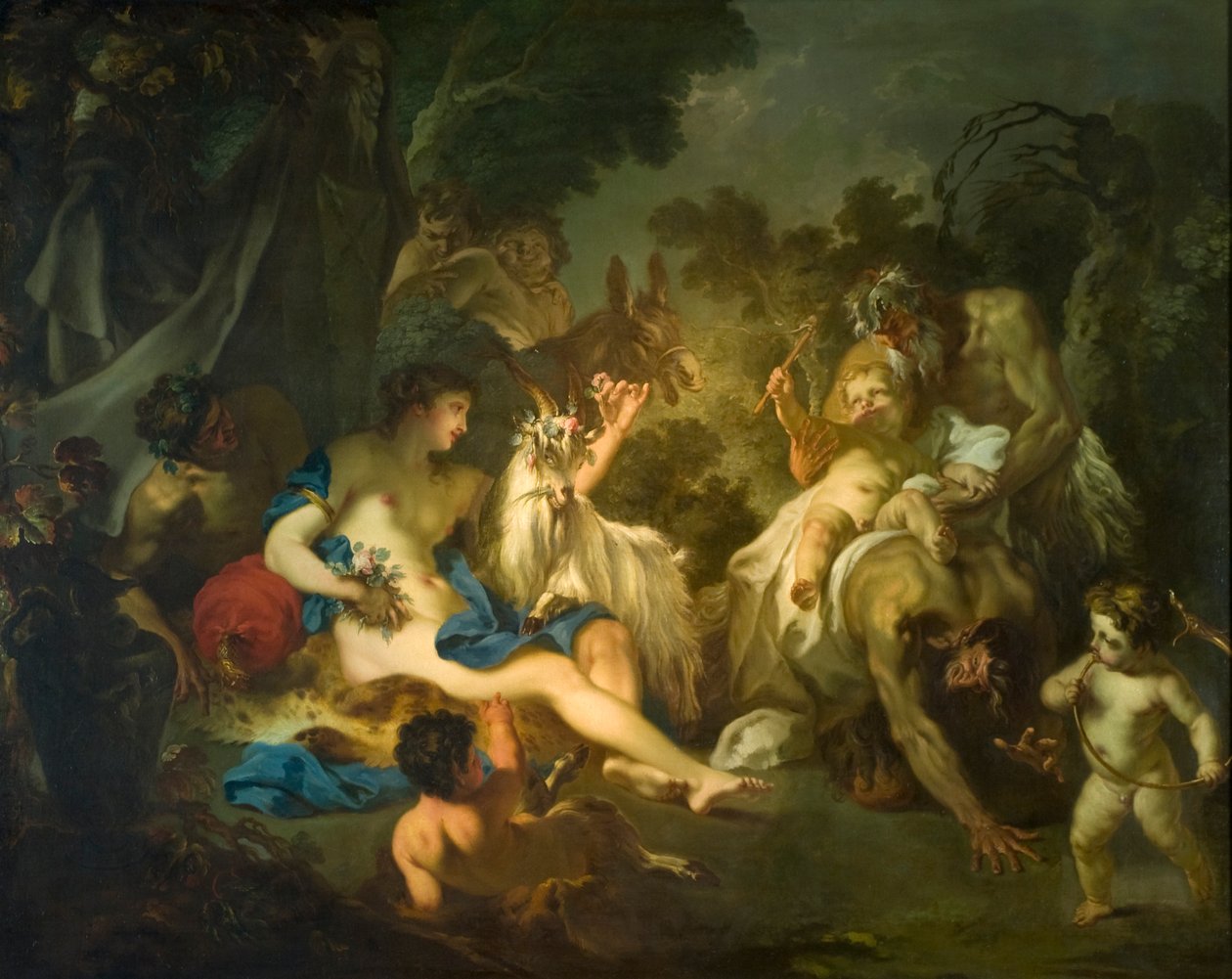 Dzieciństwo Bachusa, ok. 1700-10 (olej na płótnie) autorstwa Louis de Boullogne