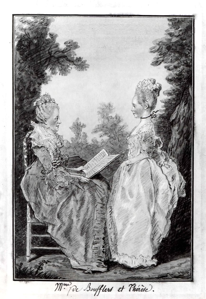 Madame la Comtesse de Boufflers i Teresa, połowa lat sześćdziesiątych XVIII wieku. autorstwa Louis de Carmontelle