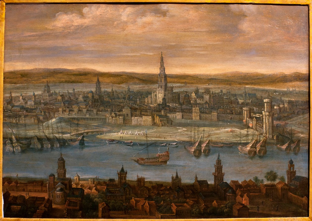 Widok Sewilli - Obraz przypisywany Louisowi de Caulery (1580-1621), olej na płótnie, początek XVII wieku - Muzeum Sztuk Pięknych w Sewilli, Hiszpania autorstwa Louis de Caulery