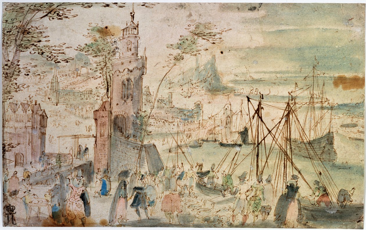 Widok na Port, początek XVII w. autorstwa Louis de Caullery