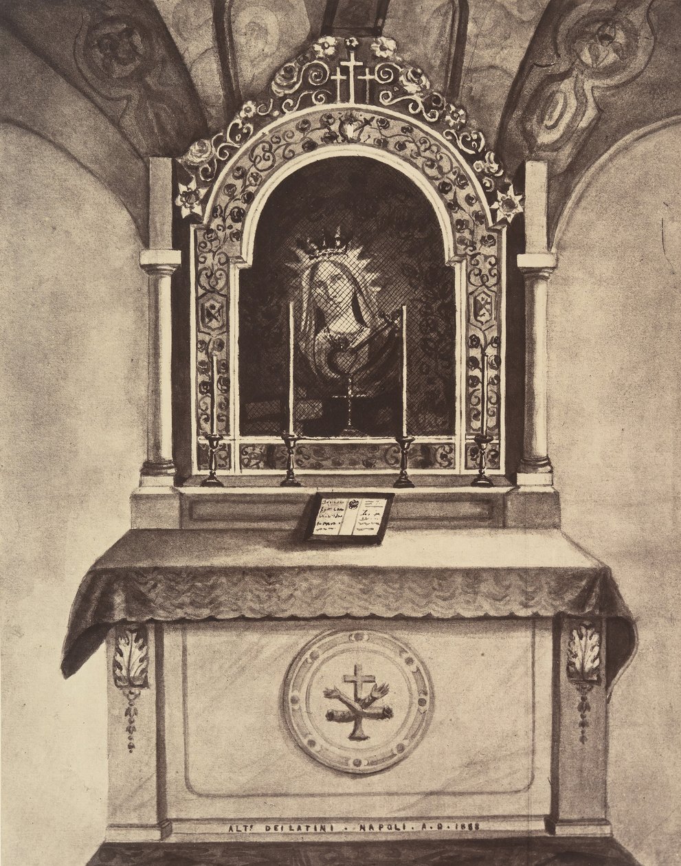 Stacja XIII. Jezus zostaje wydany w ręce swojej matki. Ten ołtarz jest zbudowany..., 1860 lub później autorstwa Louis de Clercq