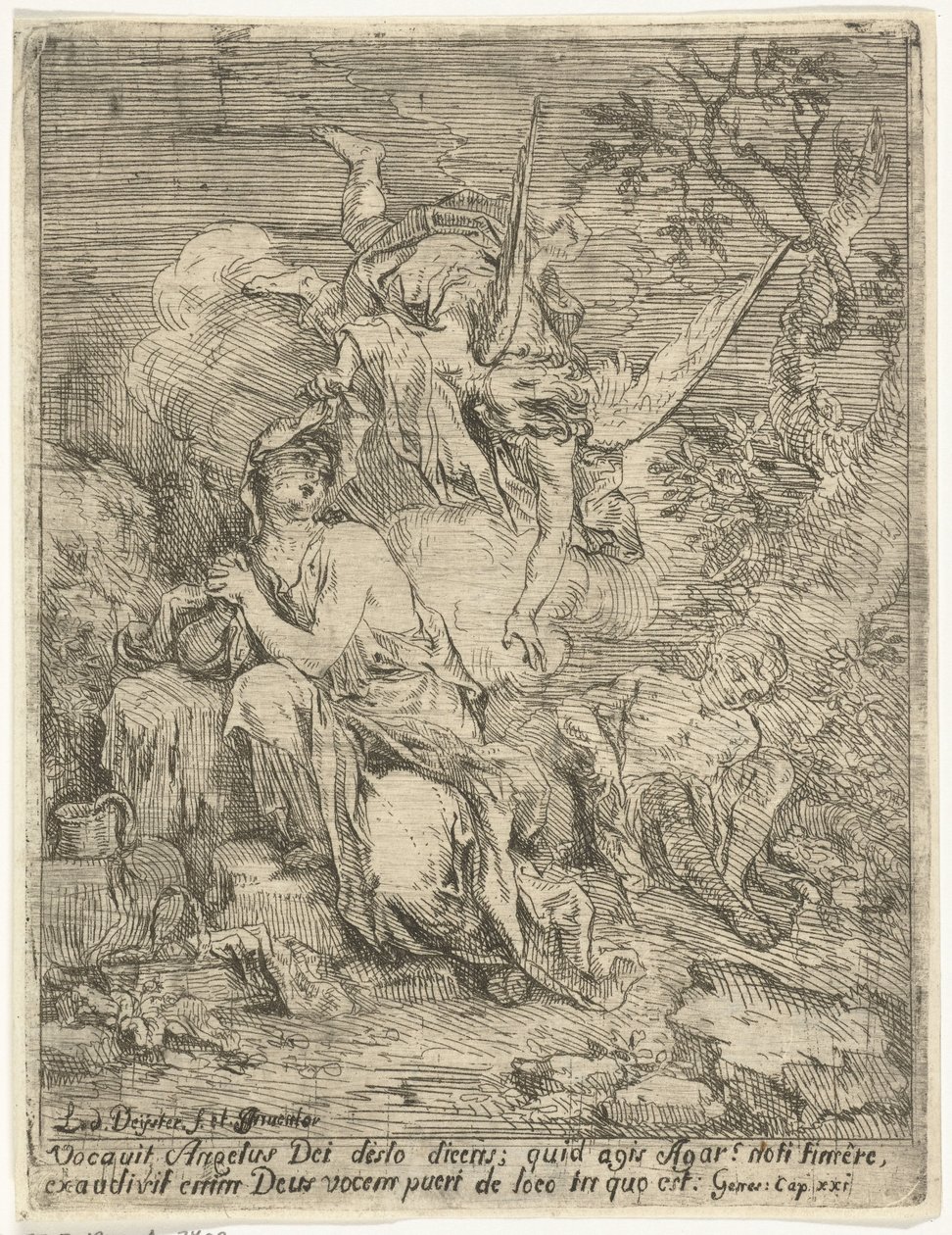 Hagar i Ismael na pustyni autorstwa Louis de Deyster