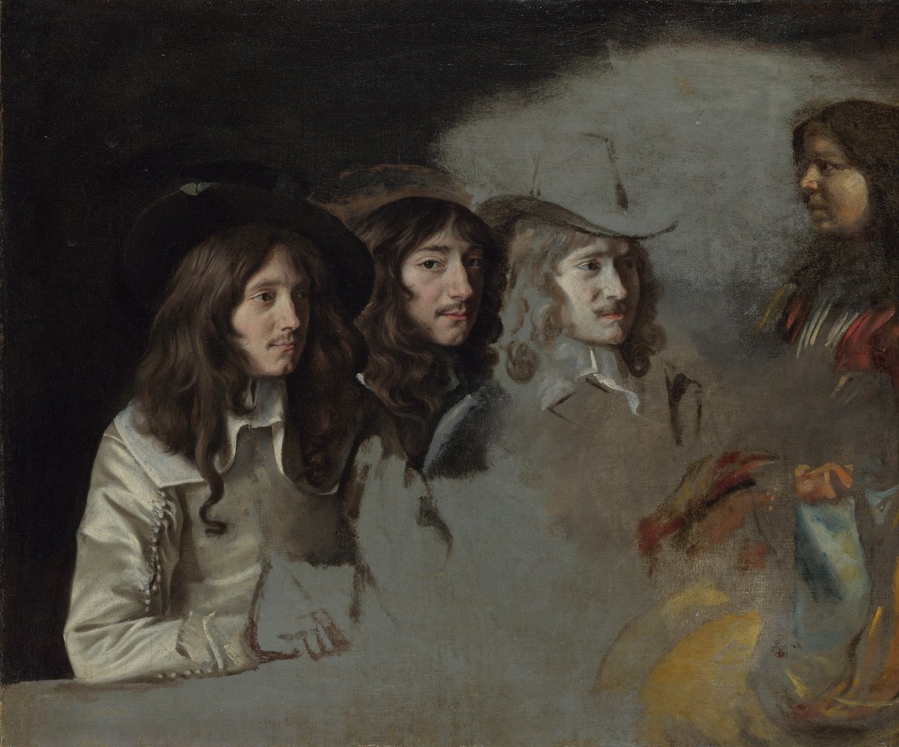 Trzech mężczyzn i chłopiec, ok. godz. 1647-1648 autorstwa Louis le Nain