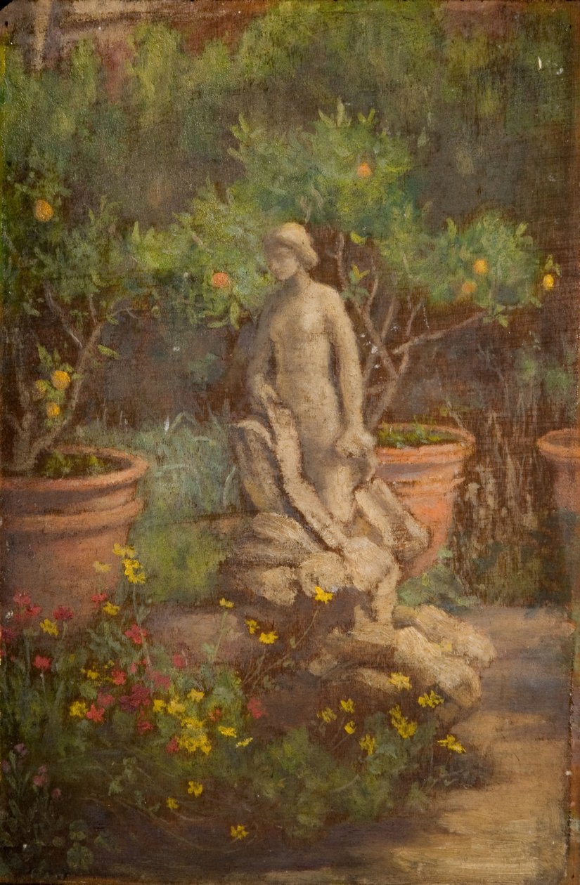 Fontanna w ogrodzie, Kairat, Lombardia, 1875-1877. autorstwa Louisa Starr