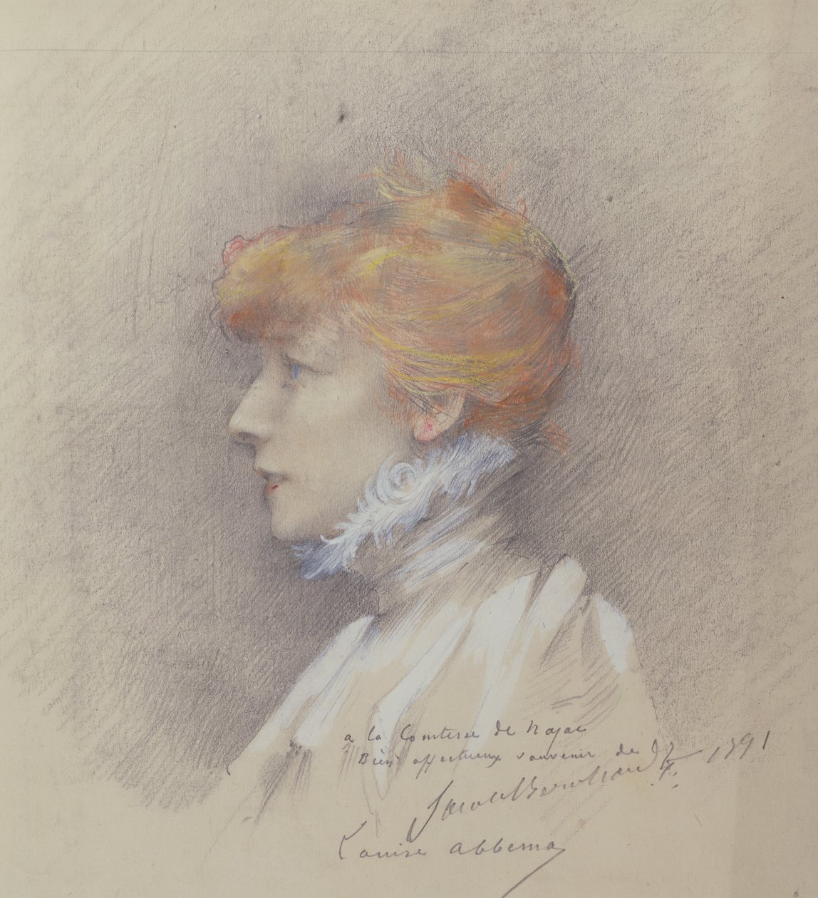 Sarah Bernhardt (1844-1923) 1891 (pastel na papierze) autorstwa Louise Abbéma