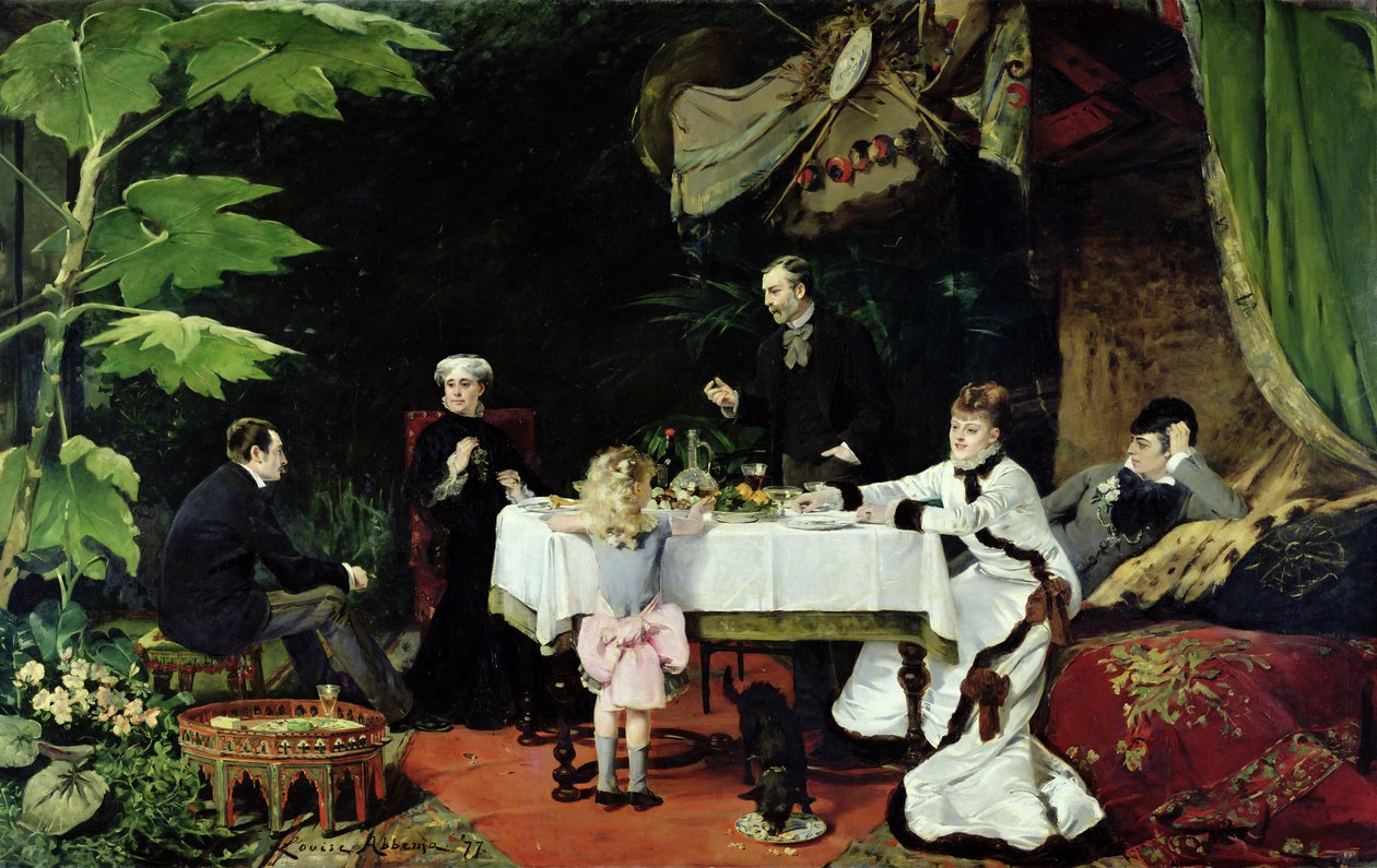Śniadanie w Konserwatorium, 1877 autorstwa Louise Abbéma