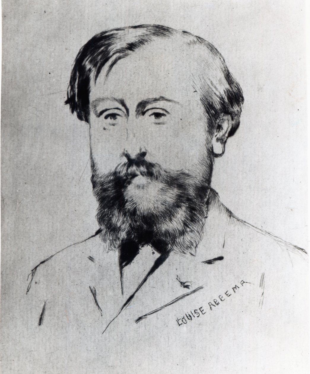 Leo Delibes (tusz na papierze) autorstwa Louise Abbéma