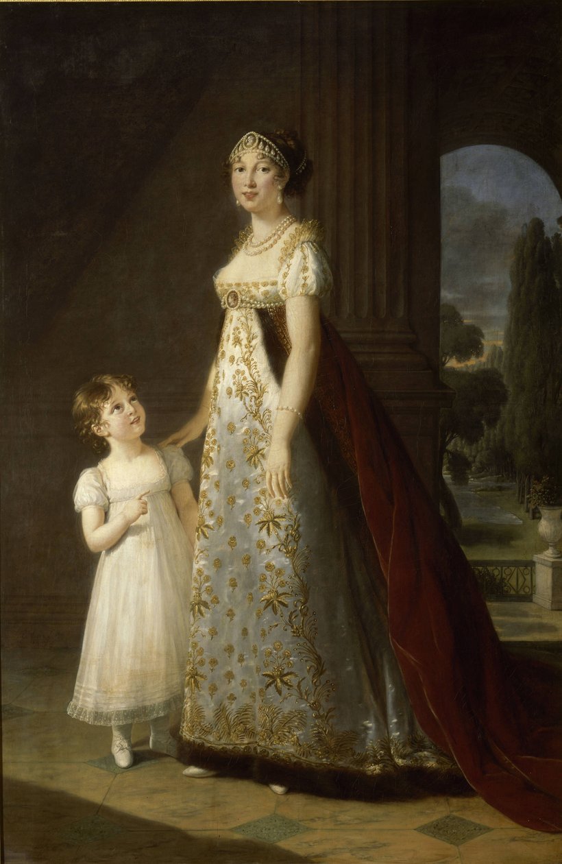 Marie-Annuciade-Caroline Bonaparte, królowa Neapolu, z córką Laetitią-Joséphine Murat autorstwa Louise Élisabeth Vigée  Le Brun