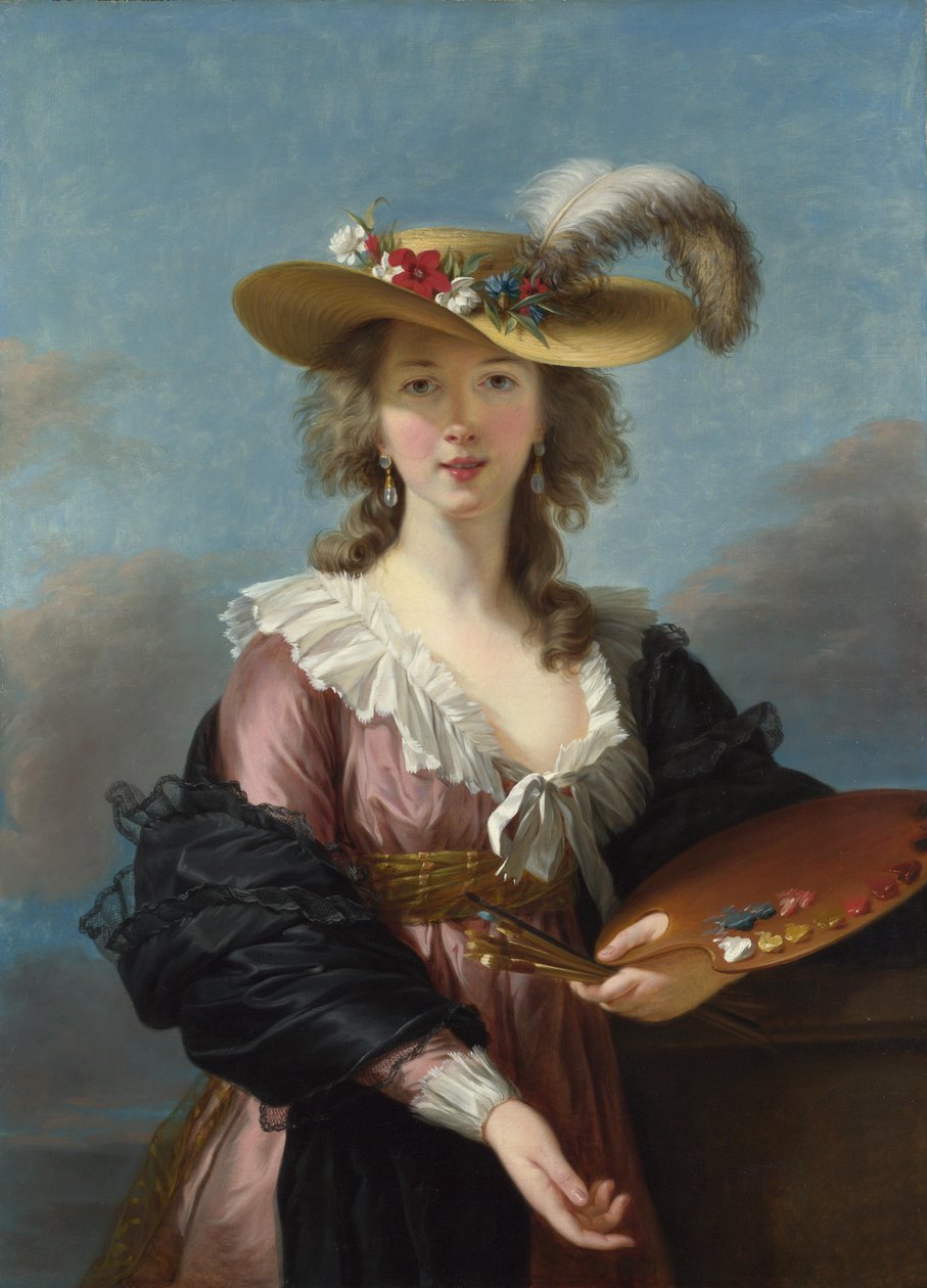 Autoportret w słomkowym kapeluszu autorstwa Elisabeth Louise Vigee Lebrun